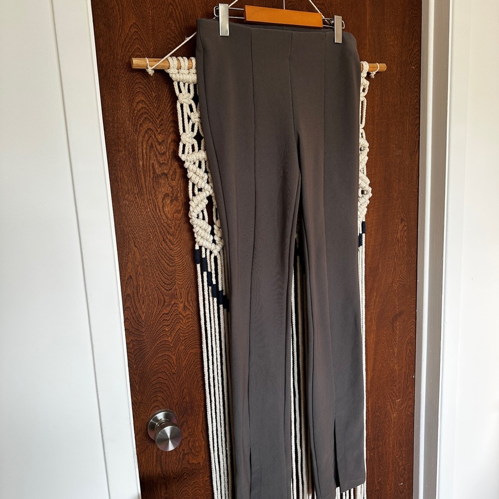 Zara Split-Hem Ribbed Pants - Picture 2 of 7